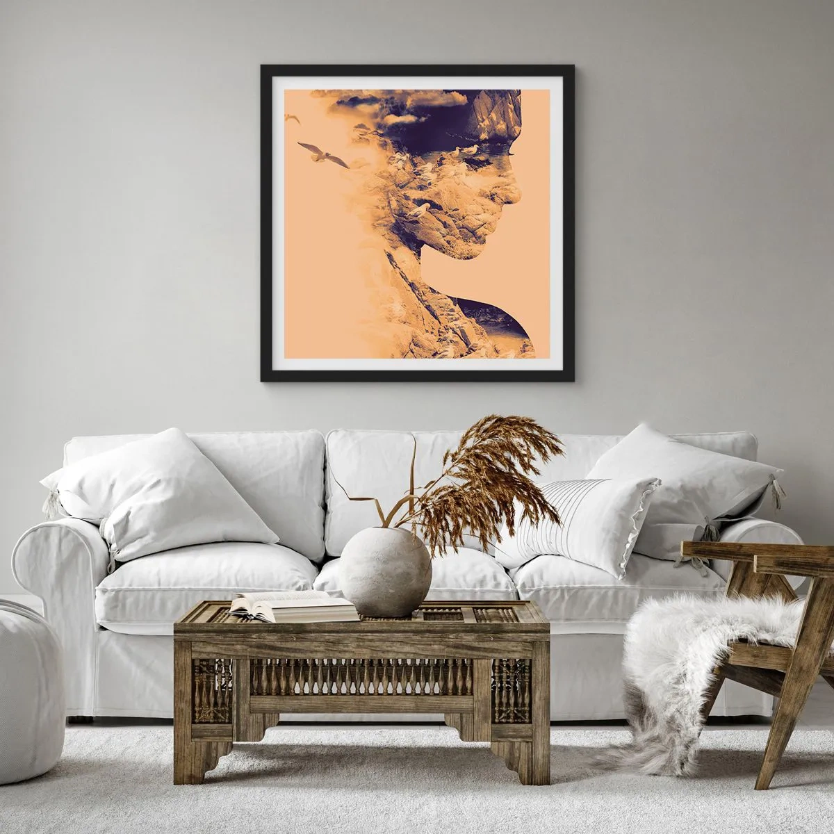Plakat i sort ramme - Smuk af natur - 60x60 cm