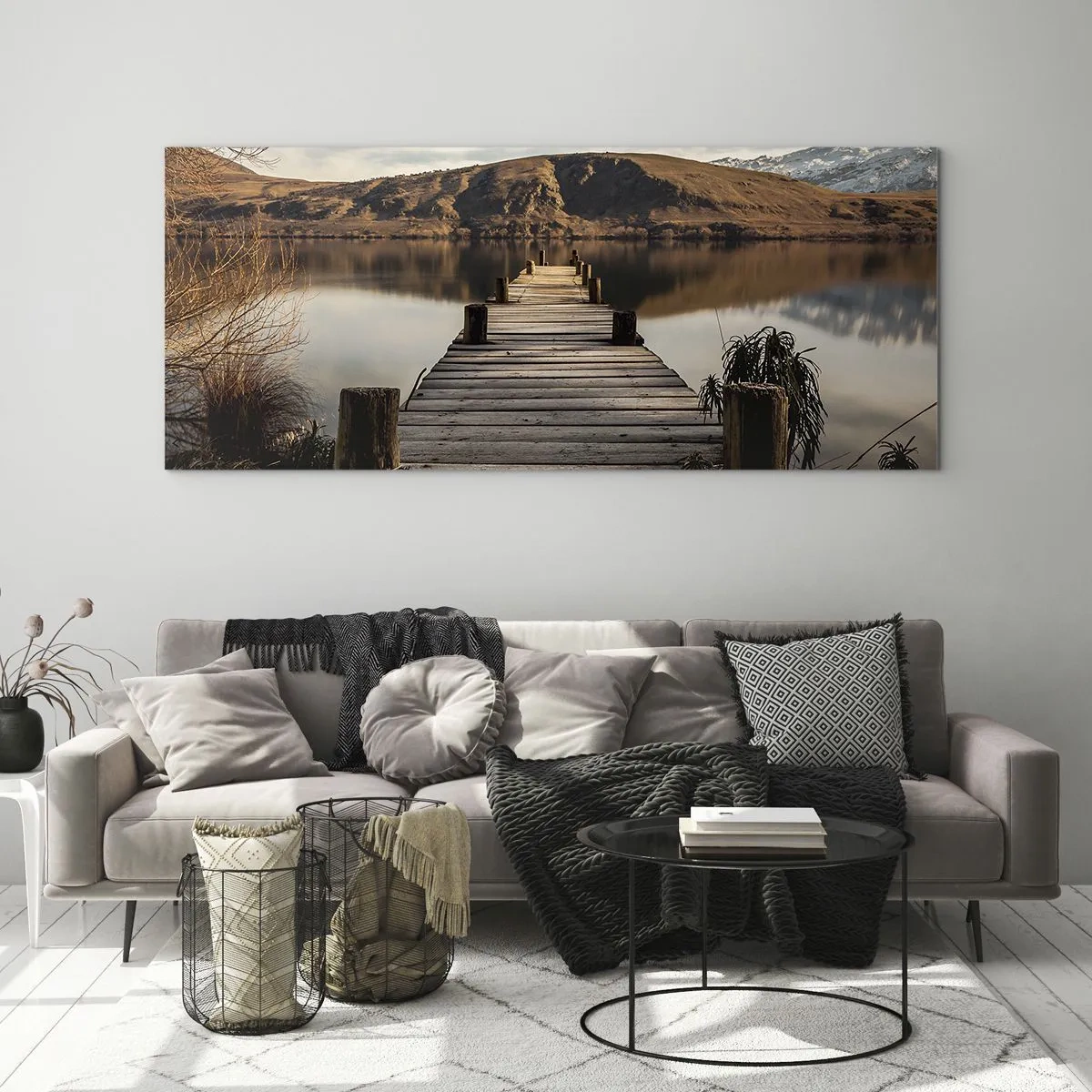 Billede på glas - Et landskab i stilhed - 100x40 cm