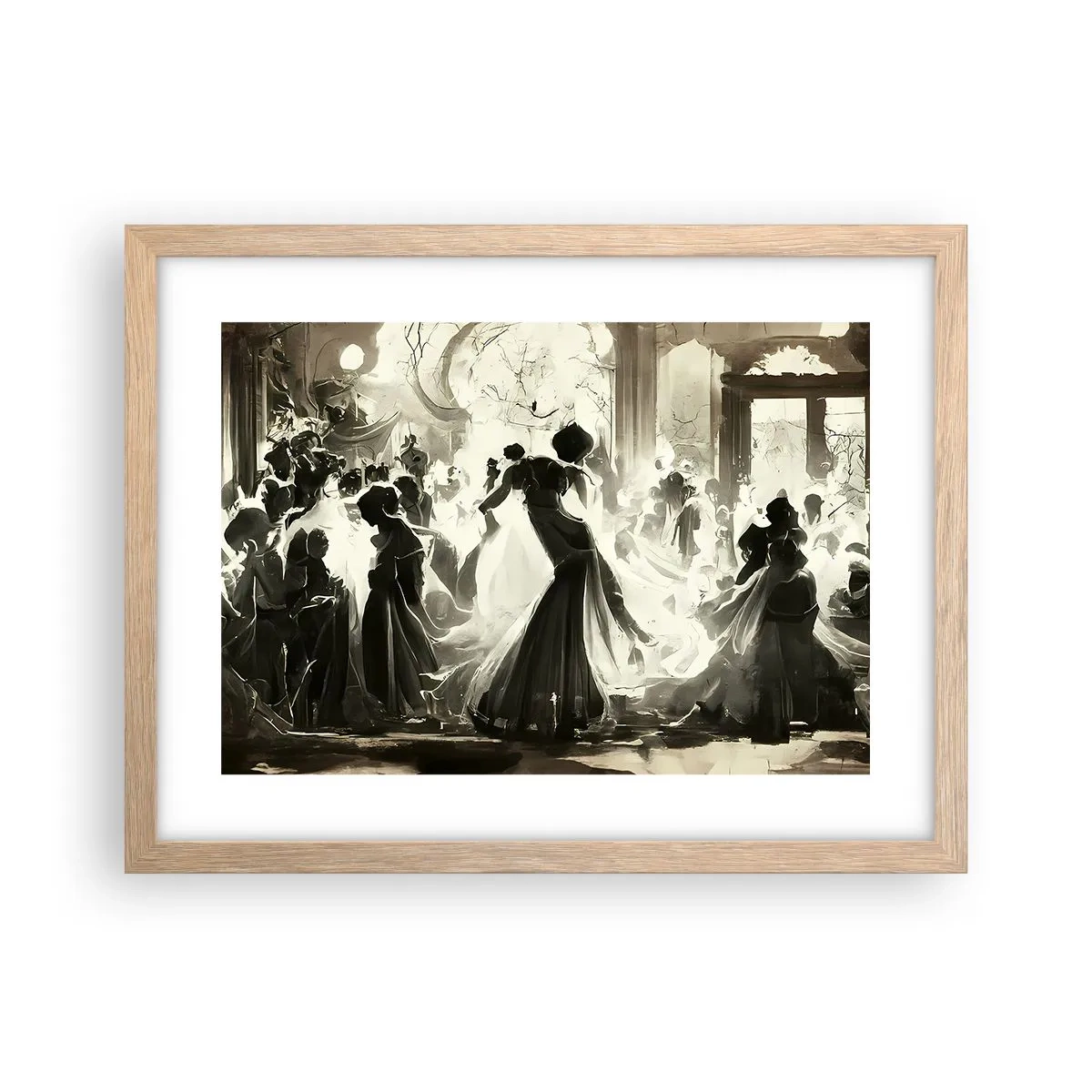 Plakat i ramme af lyst egetræ - Den store maskerade - 40x30 cm