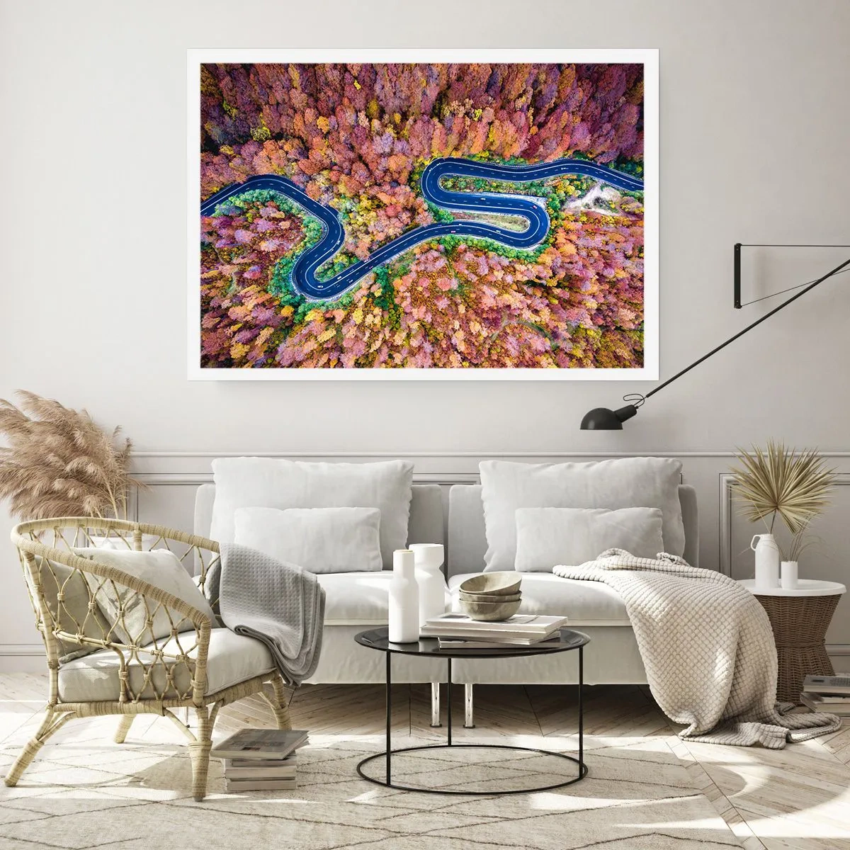 Plakat - En snoet vej gennem skoven - 100x70 cm