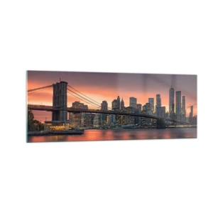 Billede på glas - Sænket i lilla stilhed - 140x50 cm