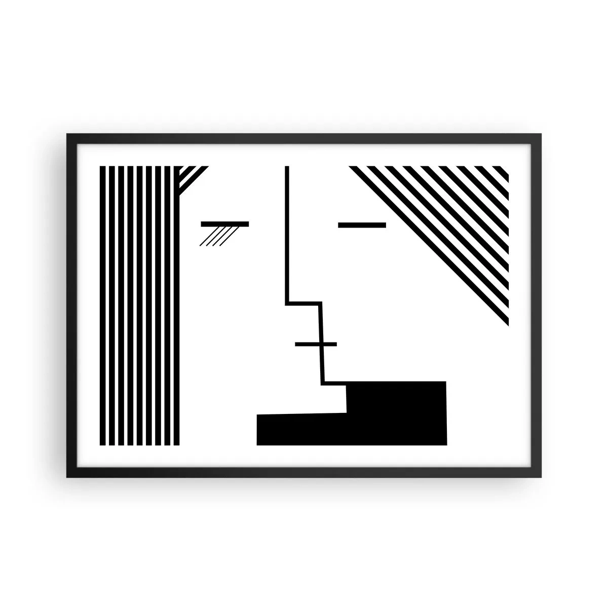 Plakat i sort ramme - Bare et kys - 70x50 cm