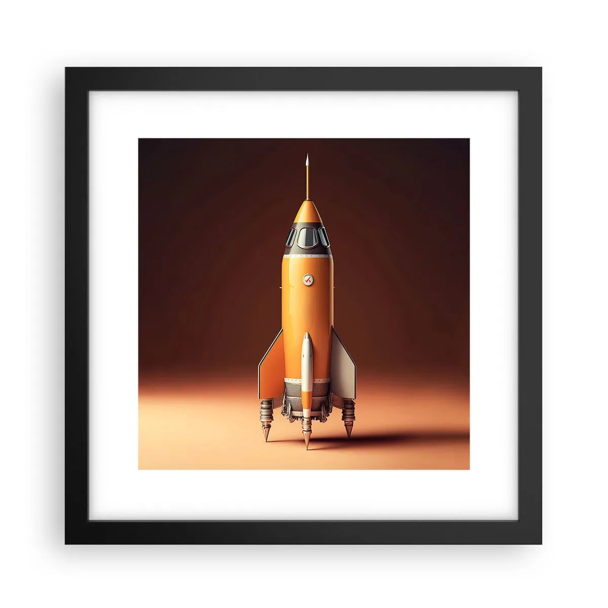 Plakat i sort ramme - Det begynder med en drøm - 30x30 cm