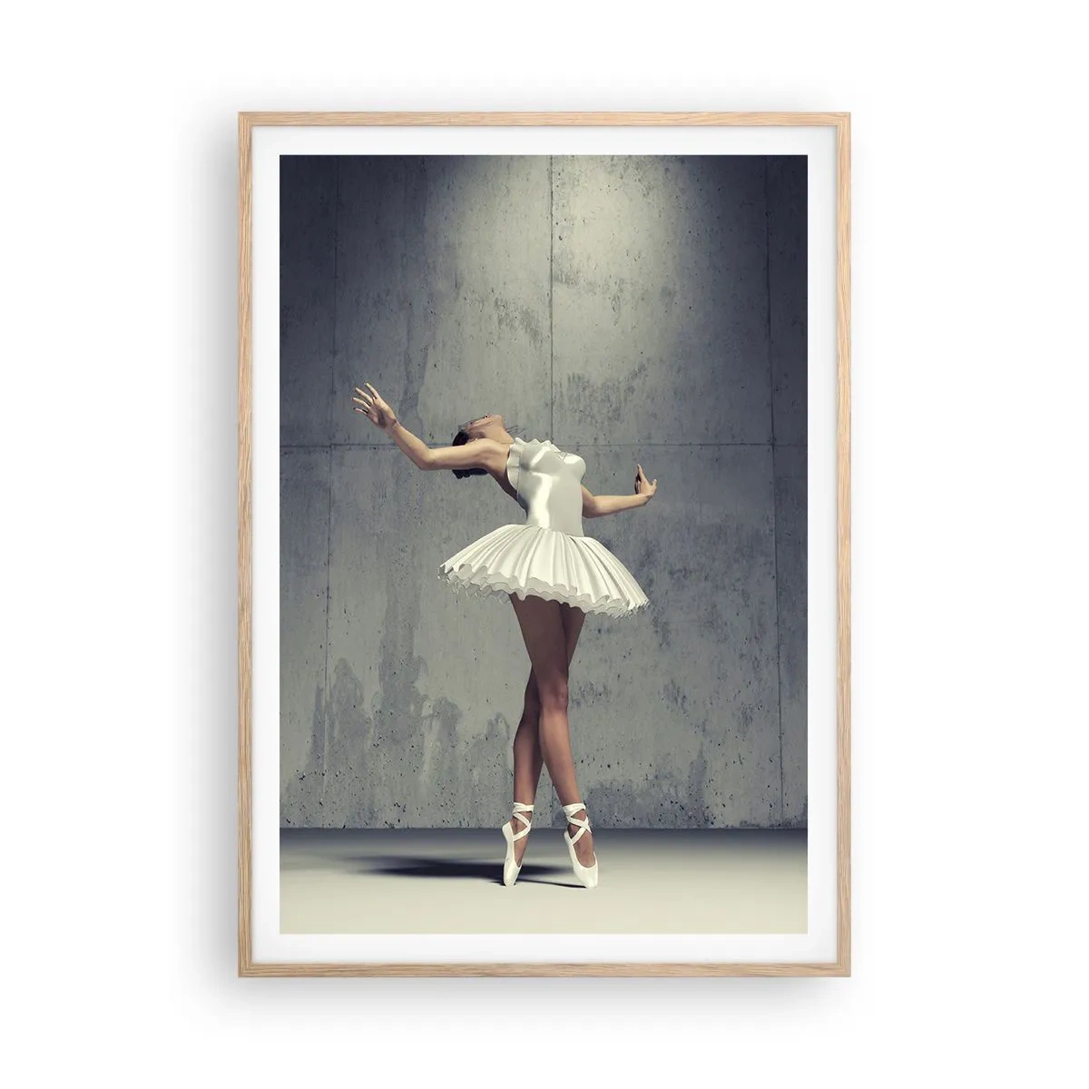 Plakat i ramme af lyst egetræ - Let som en fugl - 70x100 cm
