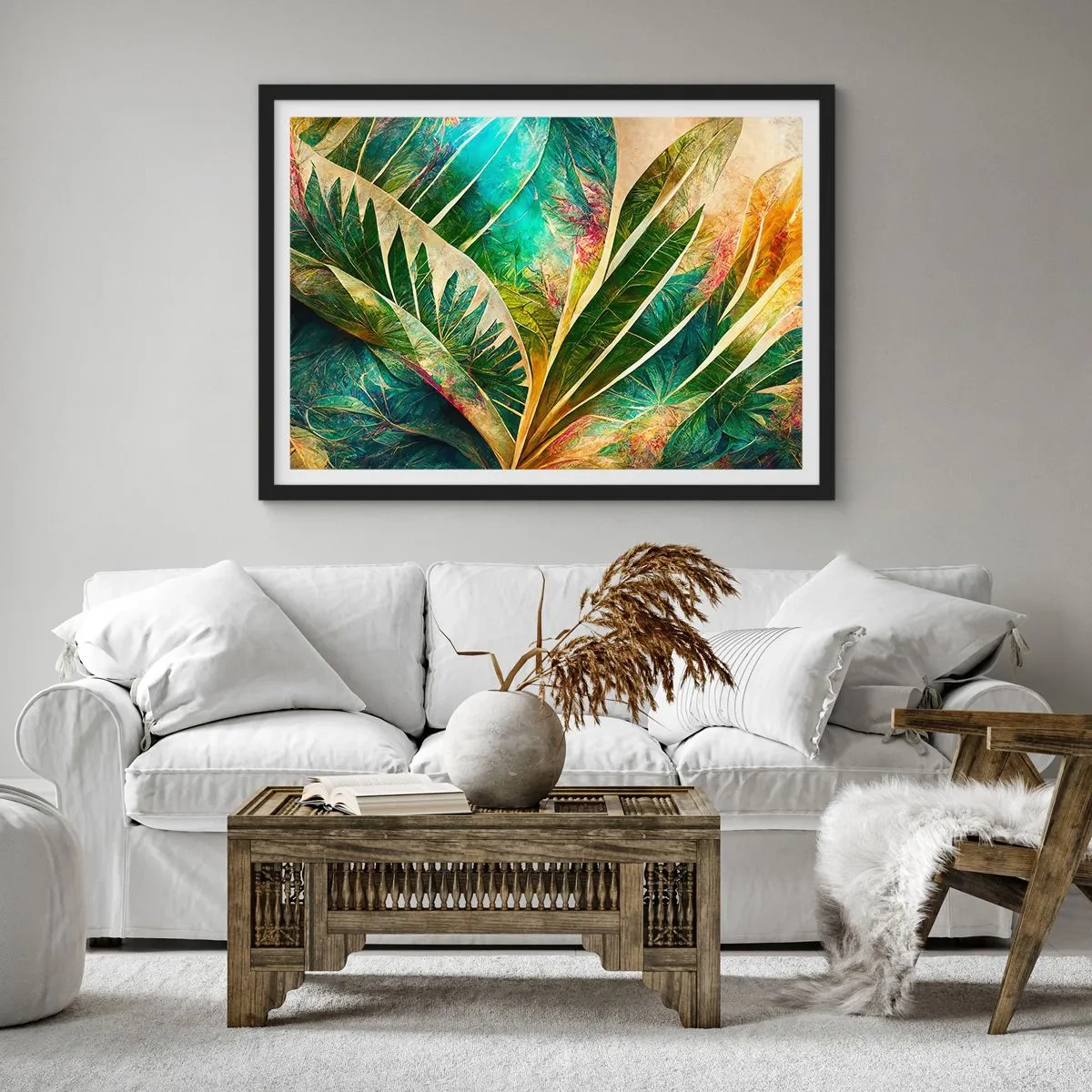 Plakat i sort ramme - Farver fra troperne - 91x61 cm