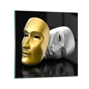 Billede på glas - Livet er teater - 70x70 cm