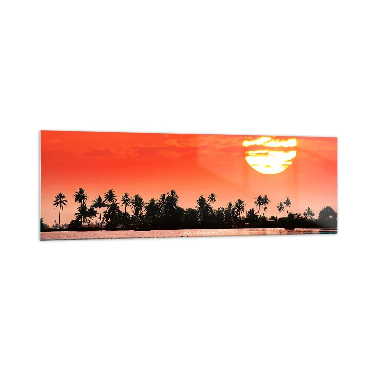 Billede på glas - Tropernes ro ved solnedgang - 160x50 cm