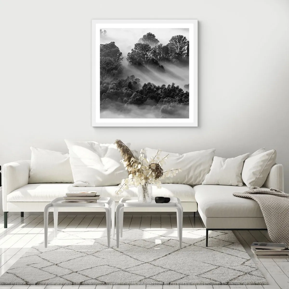Plakat i hvid ramme - At vågne fra søvnen - 60x60 cm