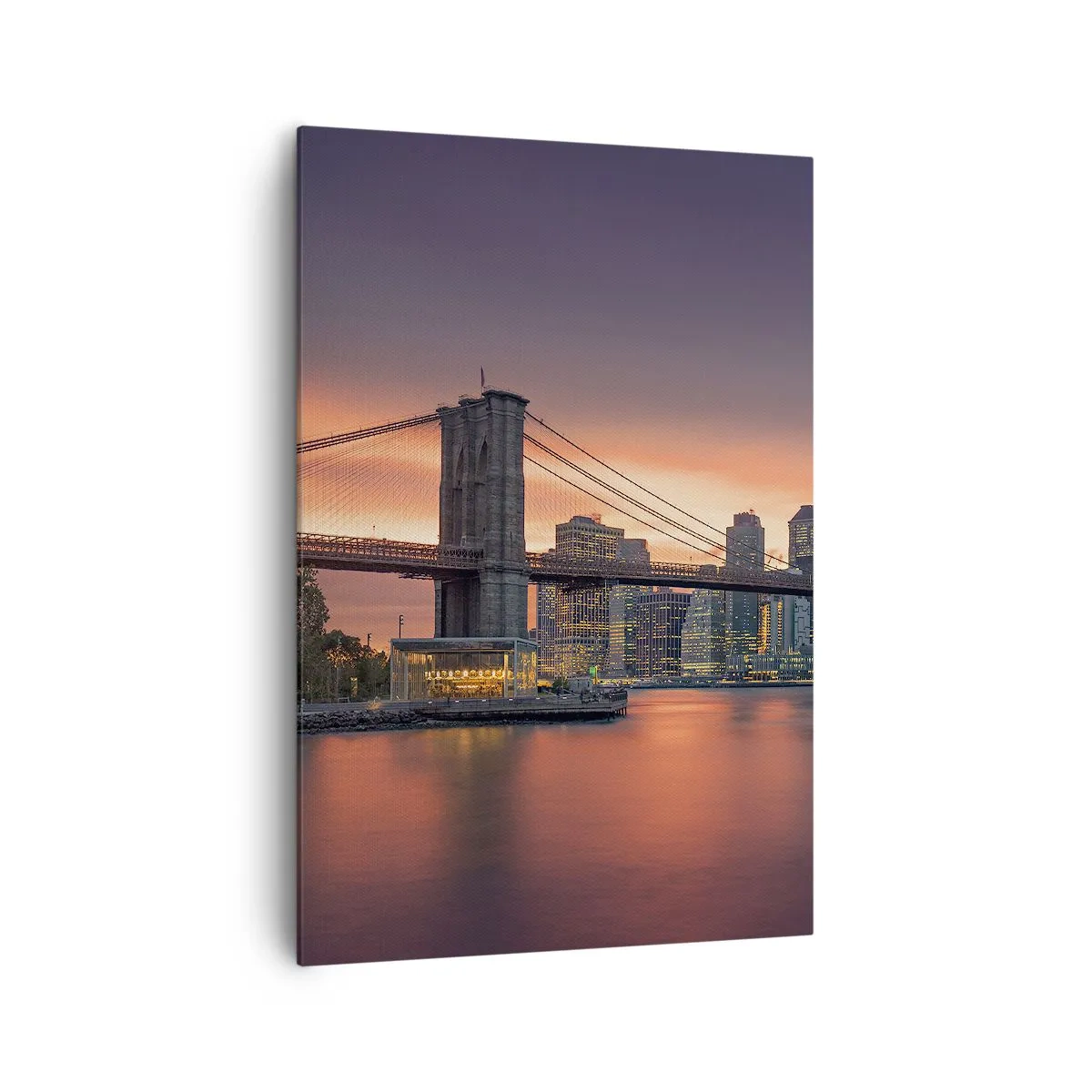 Lærredstryk - Billede på lærred - Sænket i lilla stilhed - 70x100 cm