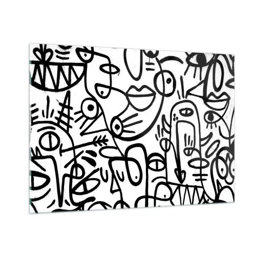 Billede på glas - Ansigter og luftspejlinger - 100x70 cm