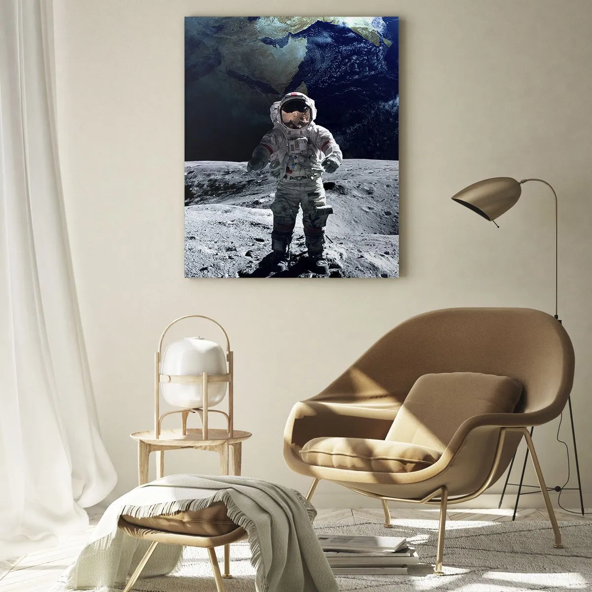 Billede på glas - Hilsner fra månen - 50x70 cm