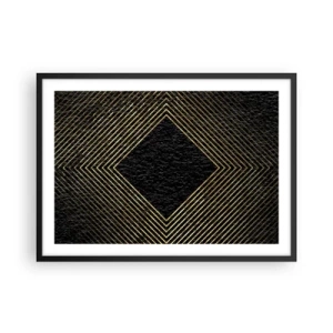 Plakat i sort ramme - Geometri i glamour-stil - 70x50 cm