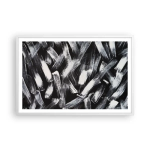 Plakat i hvid ramme - Abstraktion i den industrielle ånd - 91x61 cm