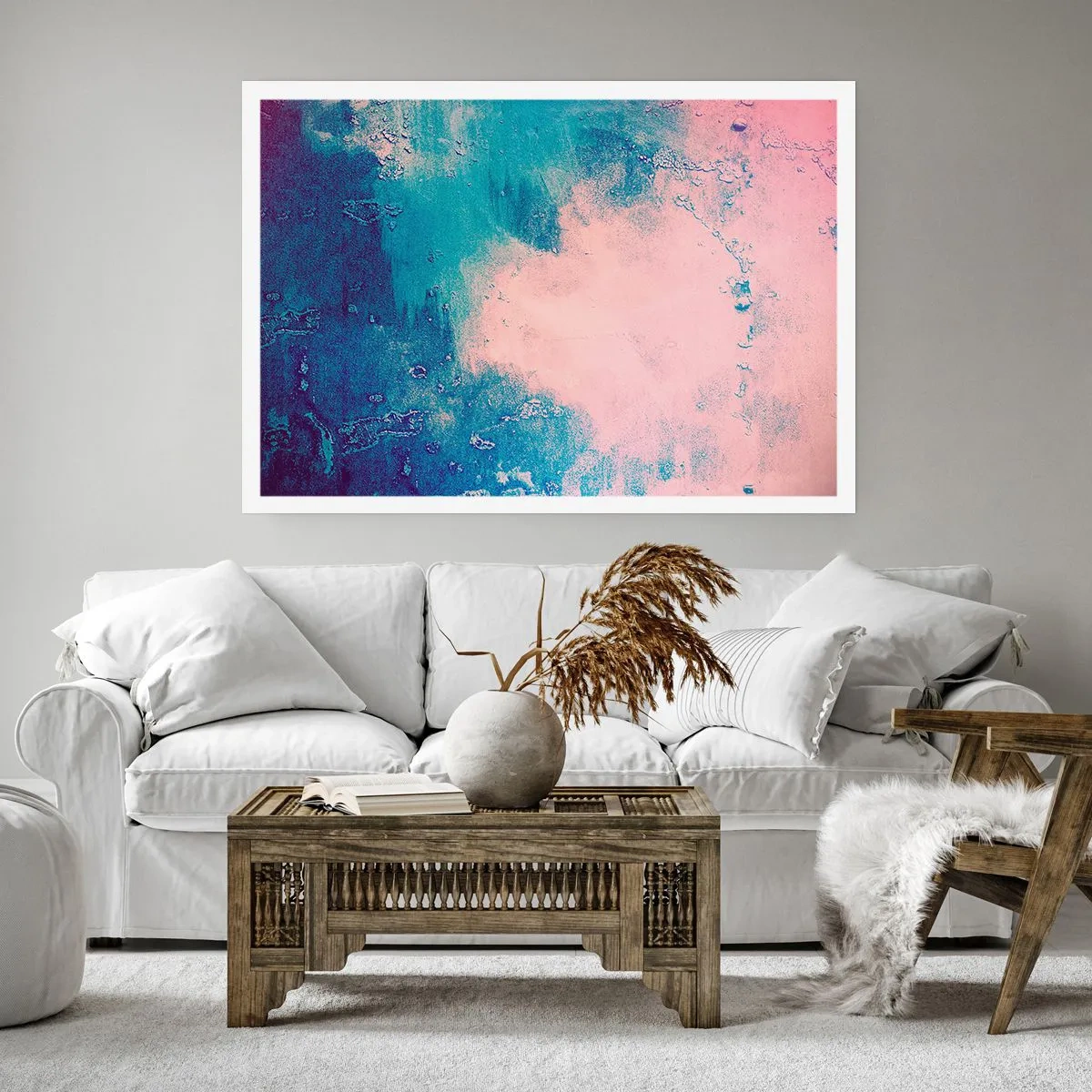 Plakat - Blå omfavnelse - 70x50 cm