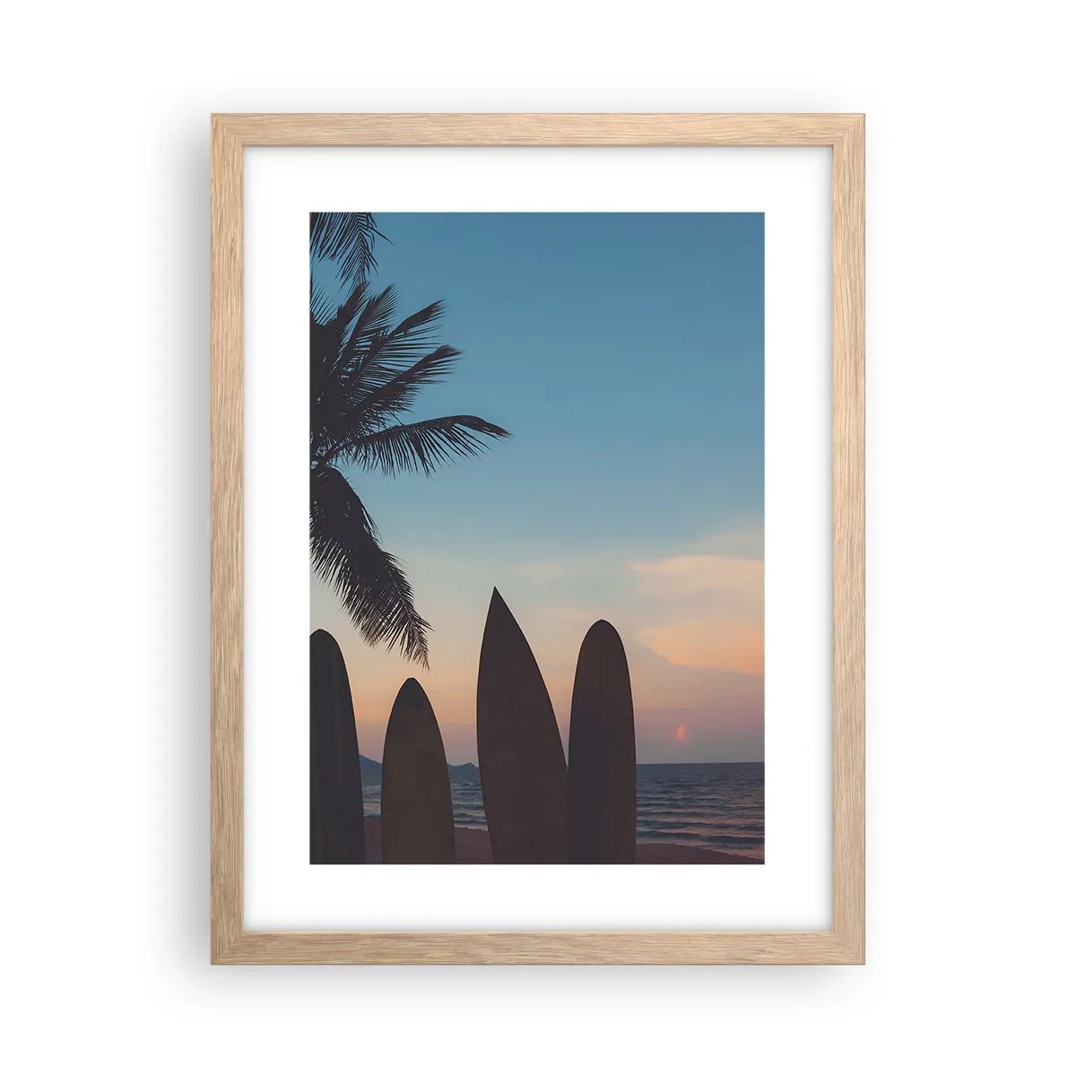 Plakat i ramme af lyst egetræ - I morgen bliver også sjovt - 30x40 cm