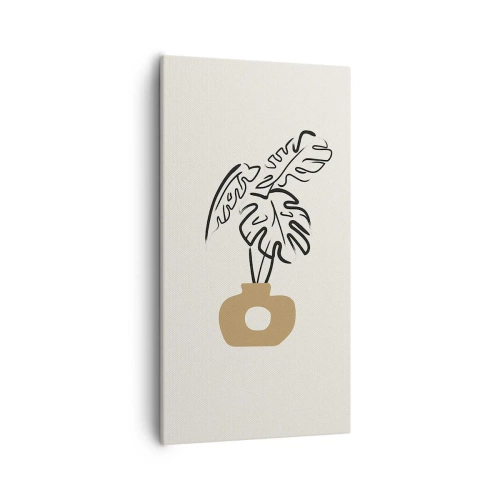 Lærredstryk - Billede på lærred - Monstera - udsmykning af huset - 55x100 cm