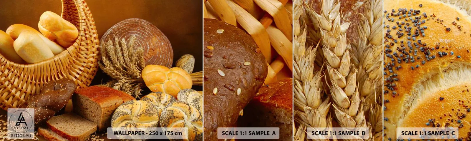 Fototapet Prøve Standard Eco - Vi slap væk igen - Gastronomi, Brød, Brød - 100x30 cm