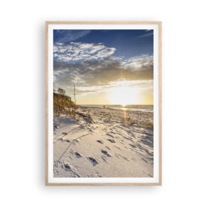 Plakat i ramme af lyst egetræ - Indbydelse til en vandretur - 70x100 cm