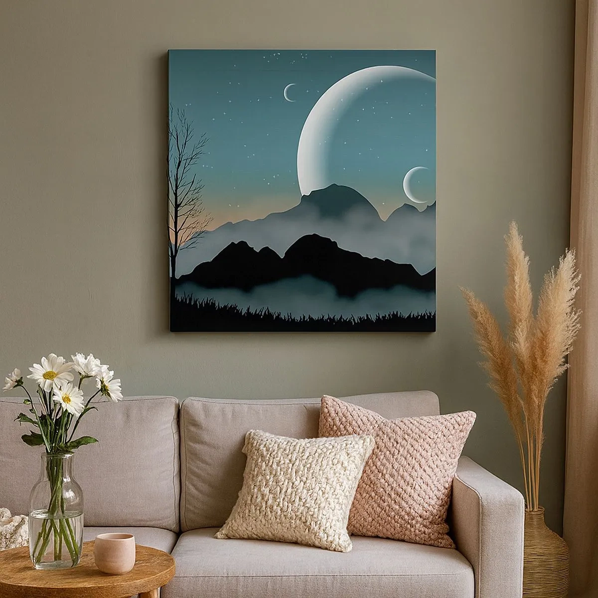 Lærredstryk - Billede på lærred - Karneval i den stjerneklare nat - 30x30 cm