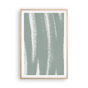 Plakat i ramme af lyst egetræ - Abstraktion i vinterstemning - 61x91 cm