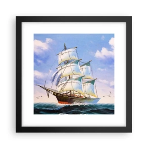 Plakat i sort ramme - Stolt med vinden - 30x30 cm