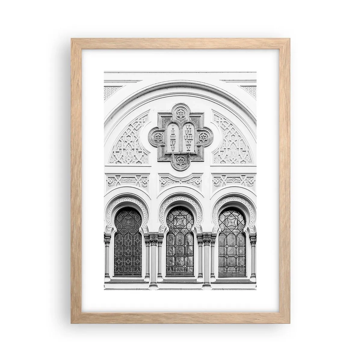 Plakat i ramme af lyst egetræ - På grænsen mellem kulturer - 30x40 cm