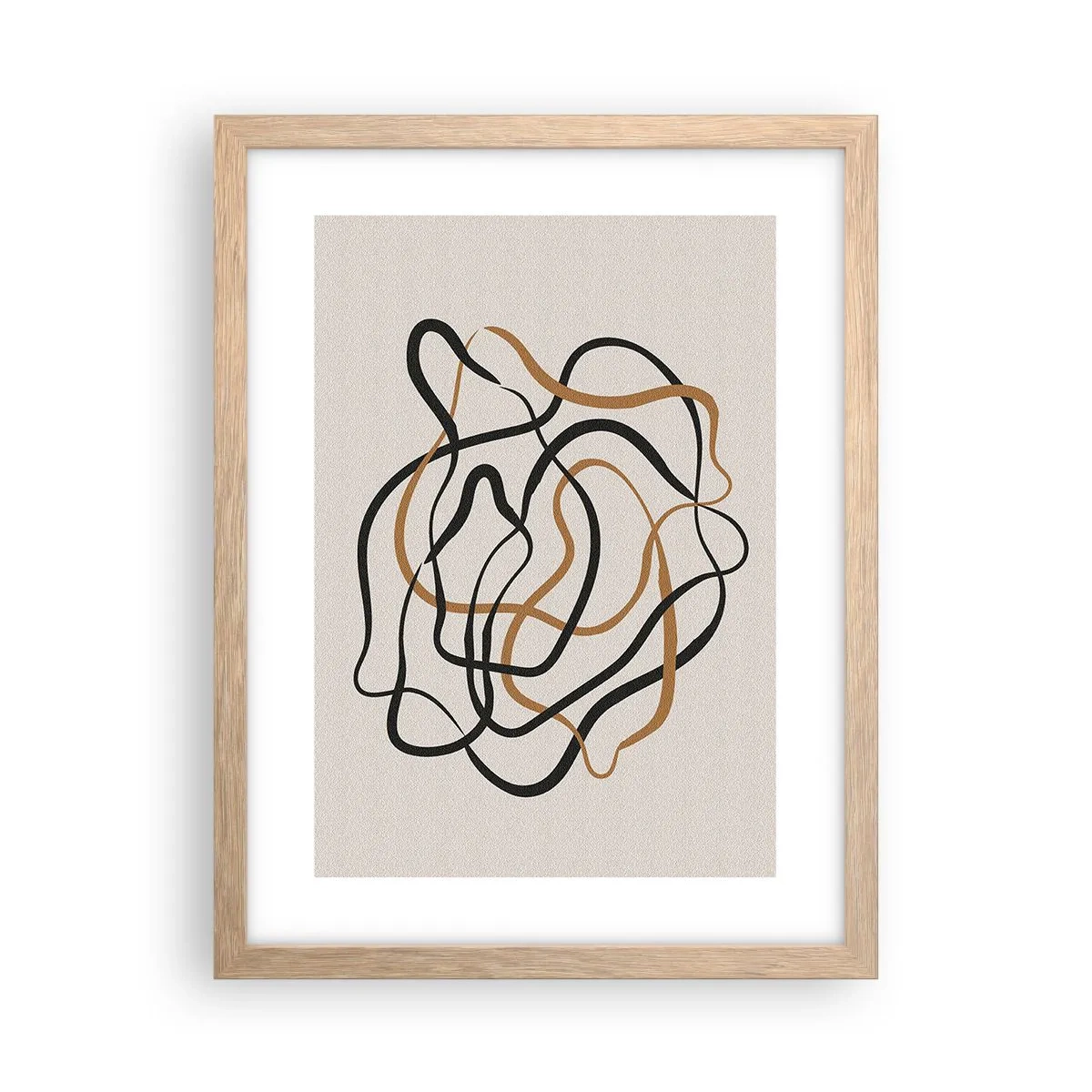 Plakat i ramme af lyst egetræ - Alt er gået galt - 30x40 cm