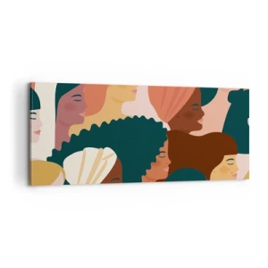 Lærredstryk - Billede på lærred - Kun kvindelighed - 100x40 cm