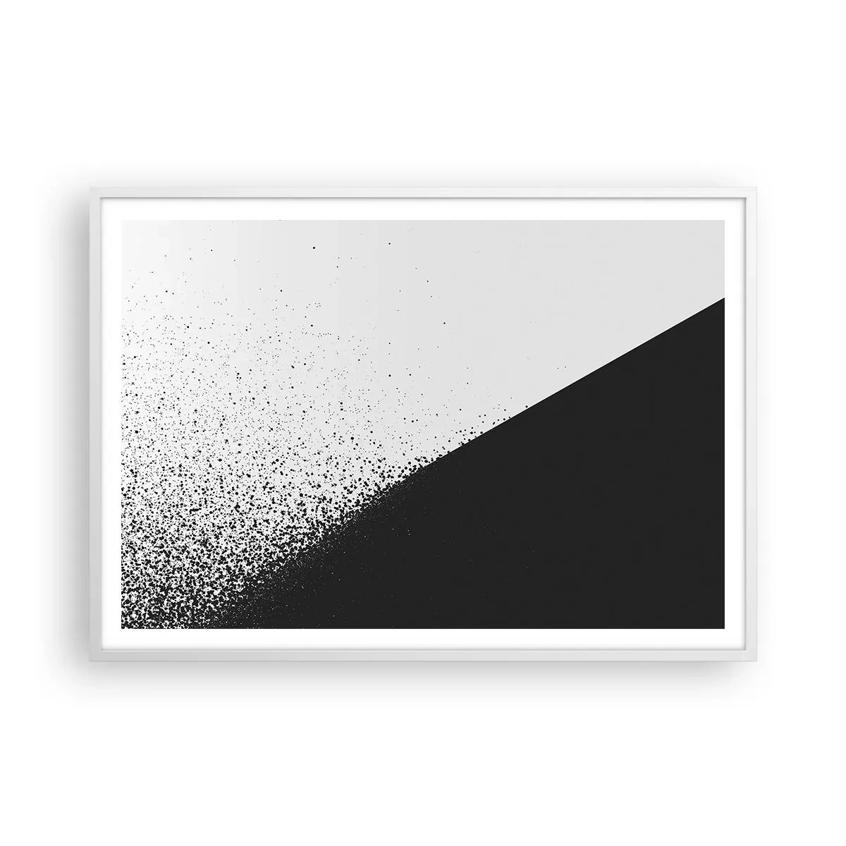 Plakat i hvid ramme - Hurtigere og hurtigere, mere og mere - 100x70 cm