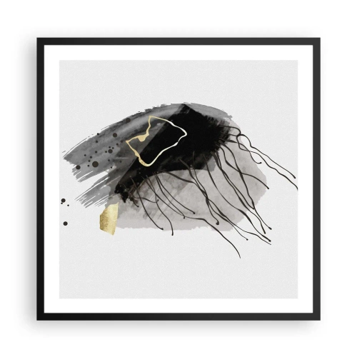 Plakat i sort ramme - I sort og guld - 60x60 cm