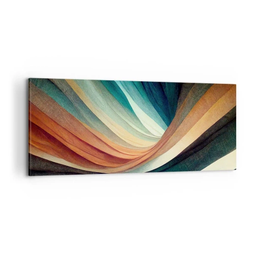 Lærredstryk - Billede på lærred - Vævet af farver - 100x40 cm