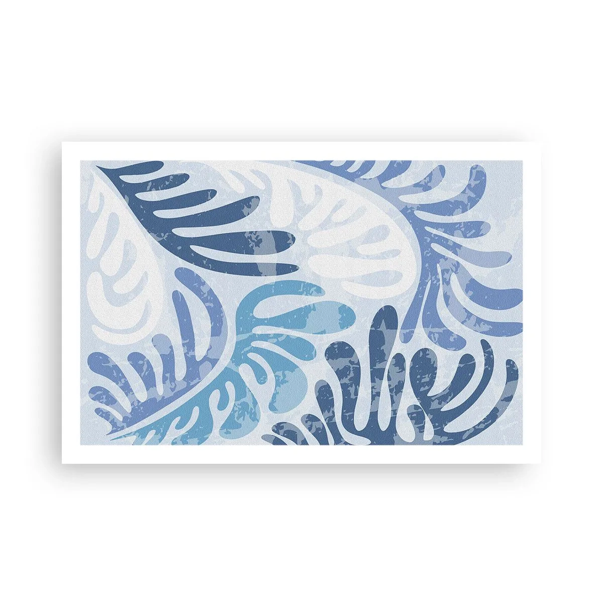 Plakat - Blå bregner - 91x61 cm