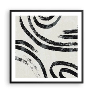 Plakat i sort ramme - Halvt stoppet - 60x60 cm