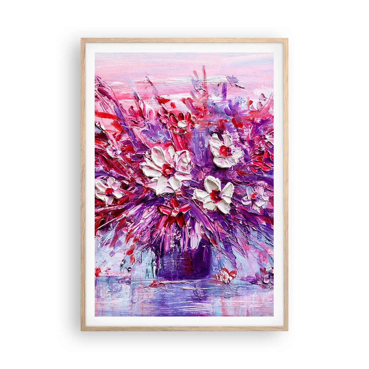 Plakat i ramme af lyst egetræ - Uskyld og lidenskab  - 70x100 cm