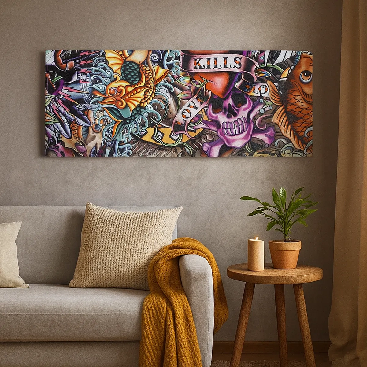 Lærredstryk - Billede på lærred - En tatovørers drøm - 30x30 cm