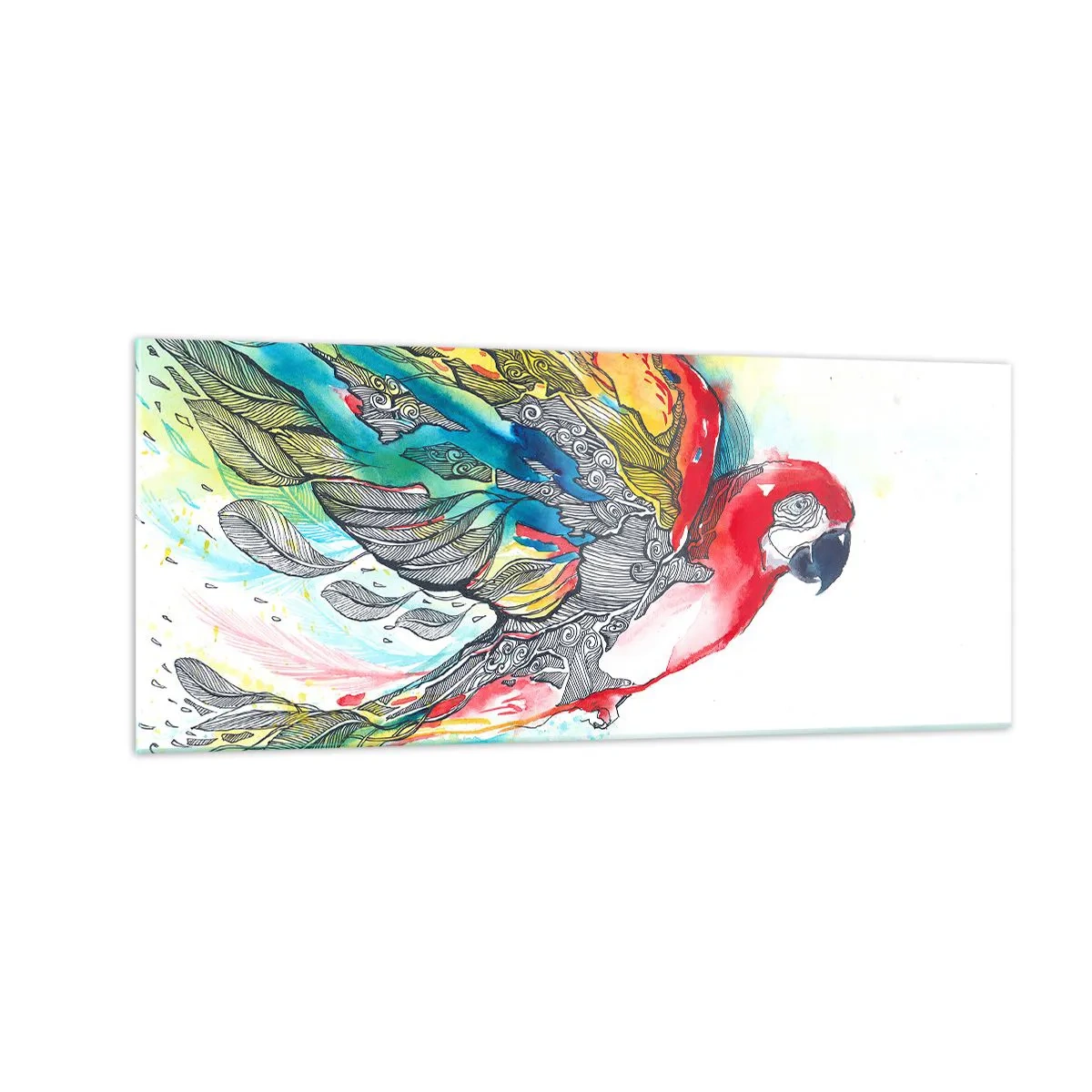 Billede på glas - Lev farverigt - 100x40 cm