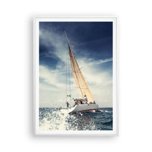 Plakat i hvid ramme - De kan ikke indhente os! - 70x100 cm