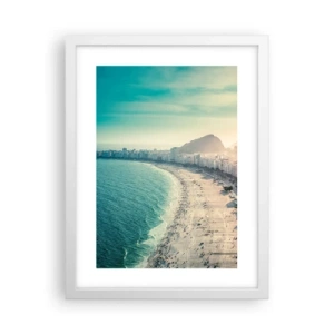 Plakat i hvid ramme - Evig ferie i Rio - 30x40 cm
