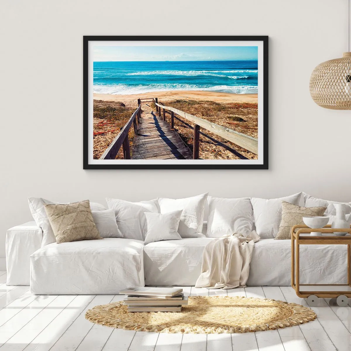 Plakat i sort ramme - Løb! - 70x50 cm