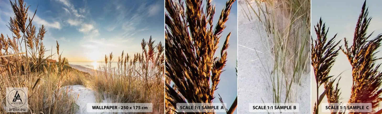 Prøve Fototapet Selvklæbende Deluxe Sticker - Nordstrand - Landskab, Hav, Strand - 100x30 cm