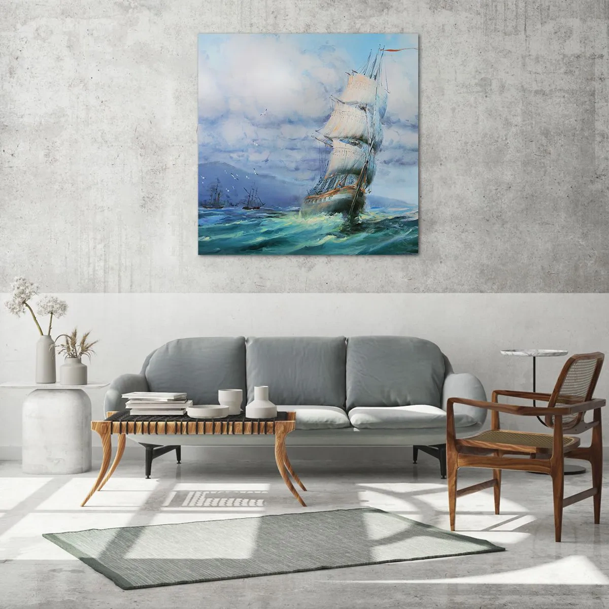 Billede på glas - God vind - 70x70 cm