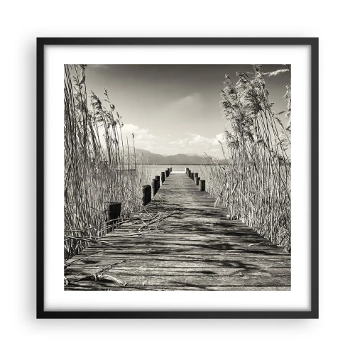 Plakat i sort ramme - I græssernes fred - 50x50 cm