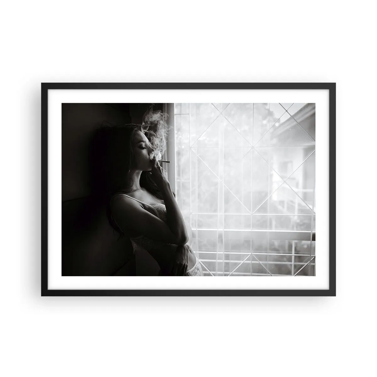 Plakat i sort ramme - Et sensuelt øjeblik - 70x50 cm