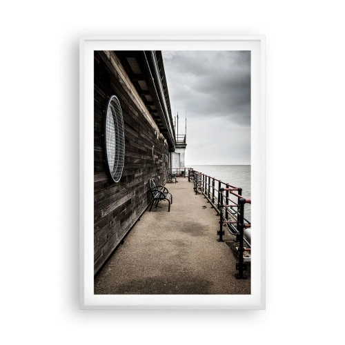 Plakat i hvid ramme - Tiden er gået i stå - 61x91 cm