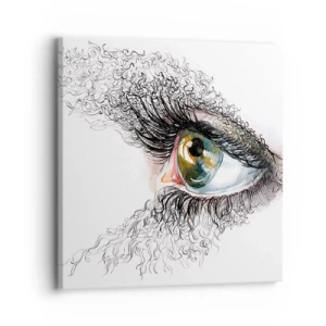 Lærredstryk - Billede på lærred - Se direkte ind i sjælen - 30x30 cm