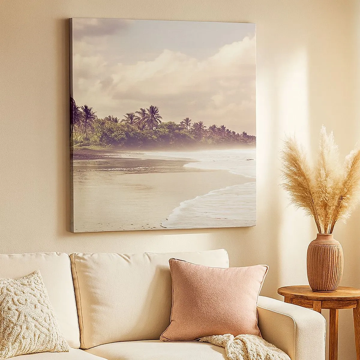 Lærredstryk - Billede på lærred - Kærtegner bølgerne - 30x30 cm