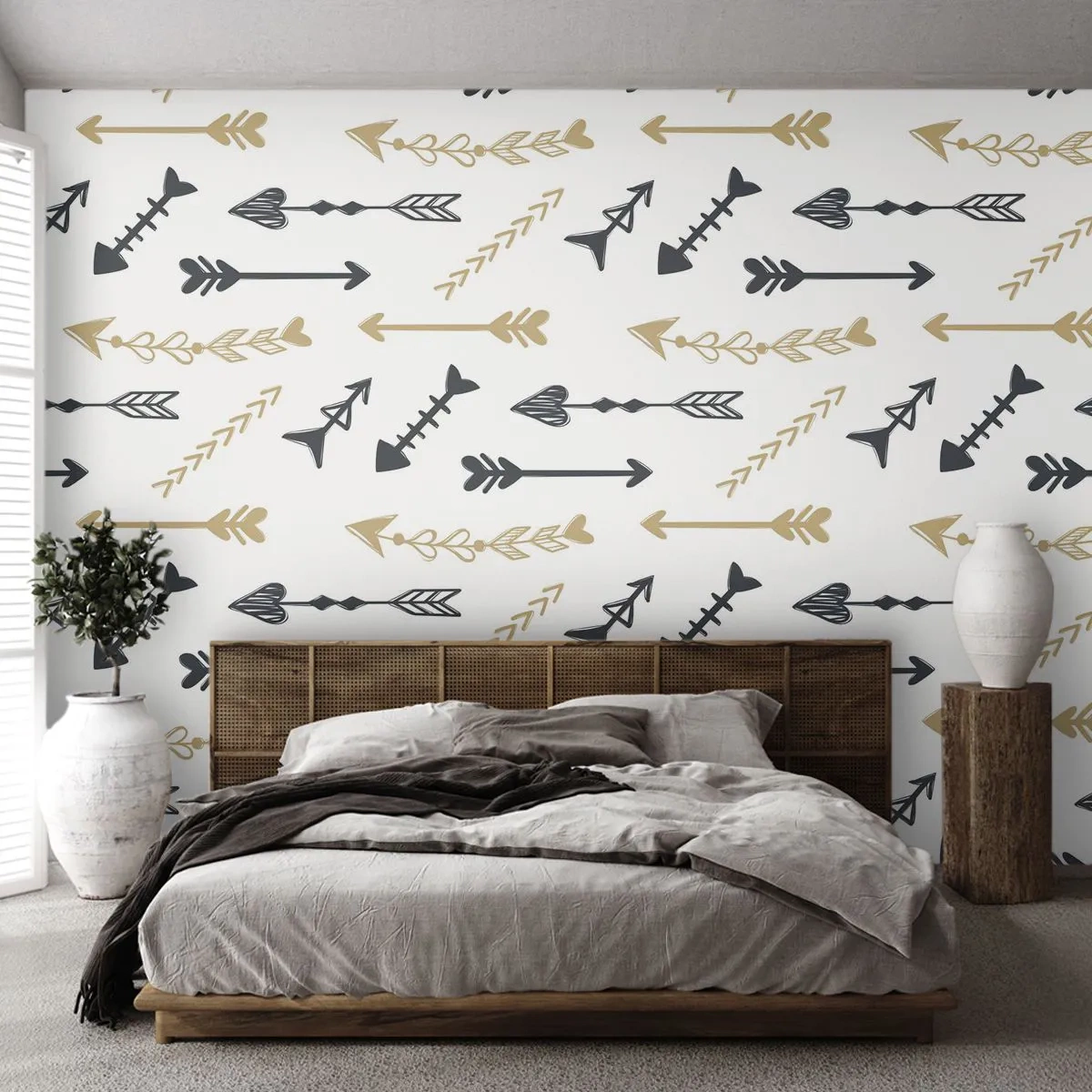 Fototapet Premium Canvas - Skyttens drøm - Abstraktion, Pil, Boho - 250x175 cm