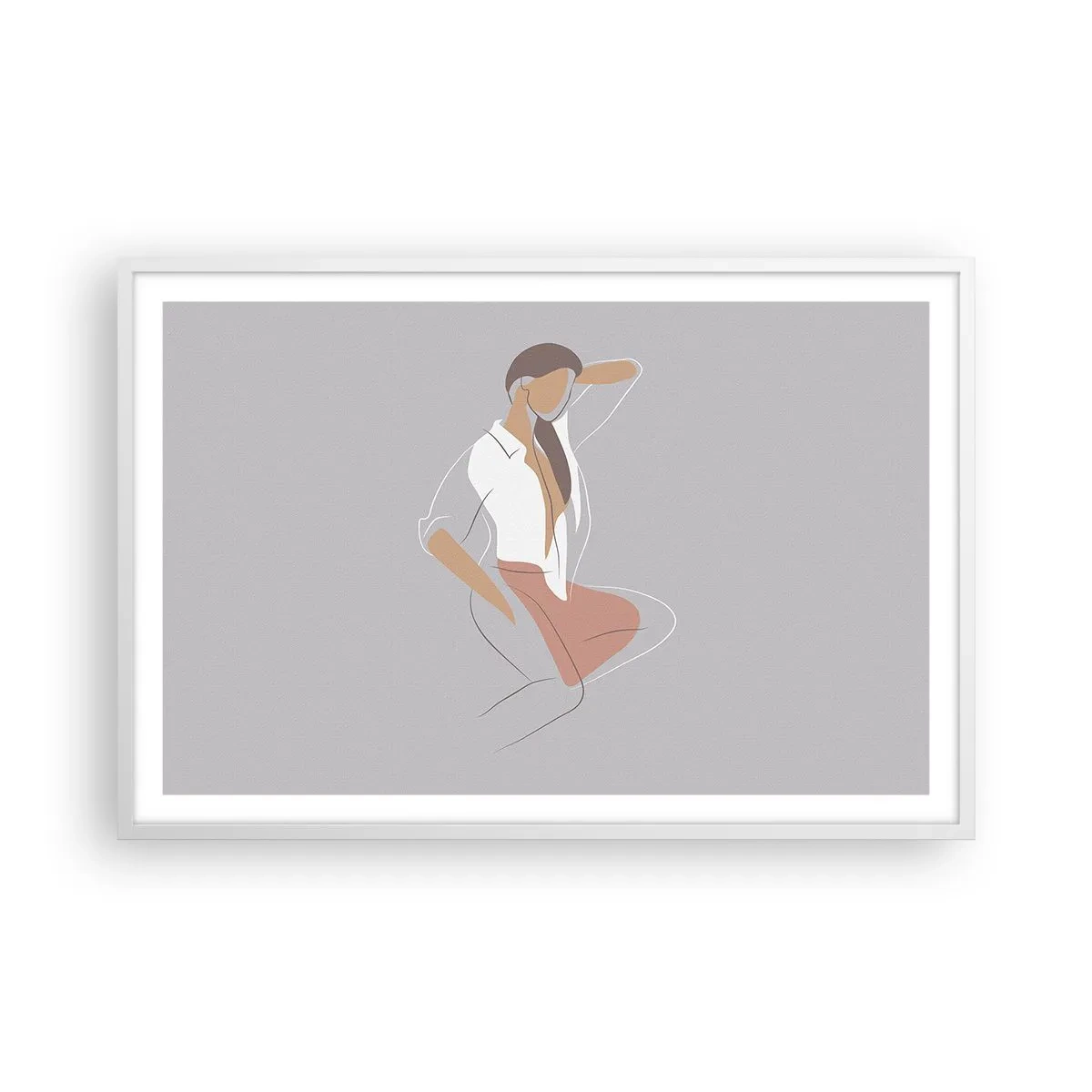Plakat i hvid ramme - Omrids af nåde - 91x61 cm