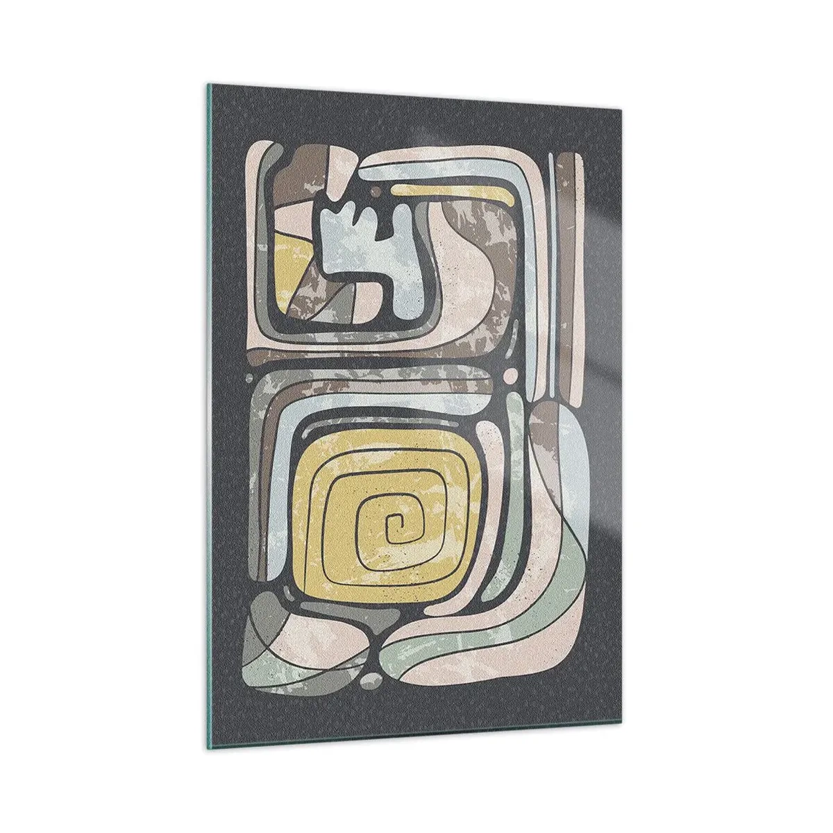Billede på glas - Abstraktion i en præcolumbiansk ånd - 50x70 cm