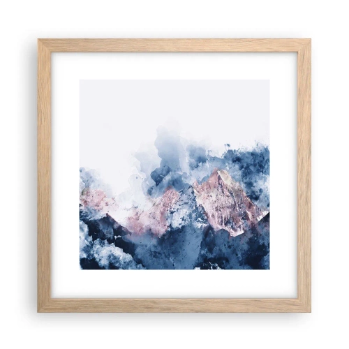 Plakat i ramme af lyst egetræ - Dette er toppene! - 30x30 cm